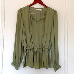 Sage green long sleeve blouse